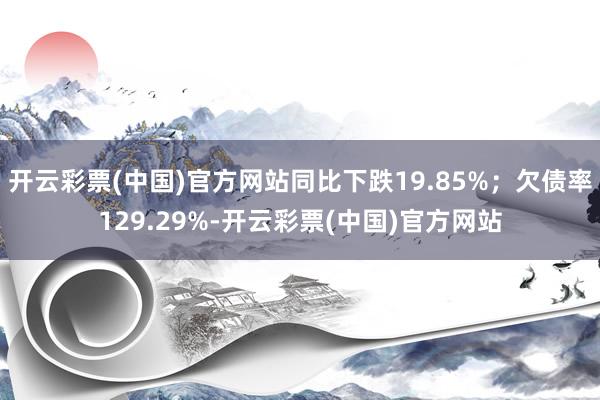 开云彩票(中国)官方网站同比下跌19.85%；欠债率129.29%-开云彩票(中国)官方网站