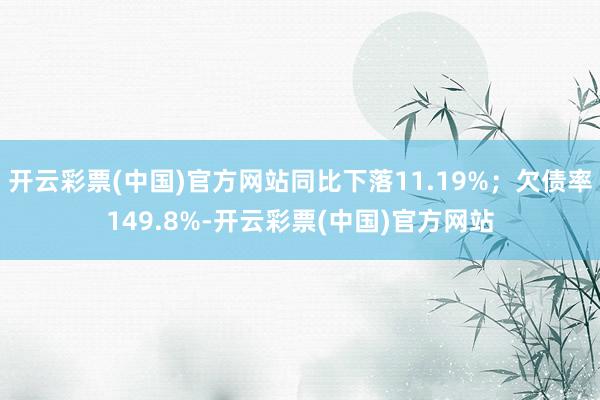 开云彩票(中国)官方网站同比下落11.19%；欠债率149.8%-开云彩票(中国)官方网站