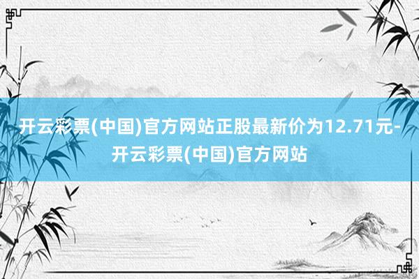 开云彩票(中国)官方网站正股最新价为12.71元-开云彩票(中国)官方网站