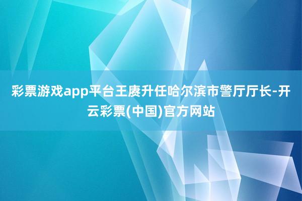 彩票游戏app平台王赓升任哈尔滨市警厅厅长-开云彩票(中国)官方网站